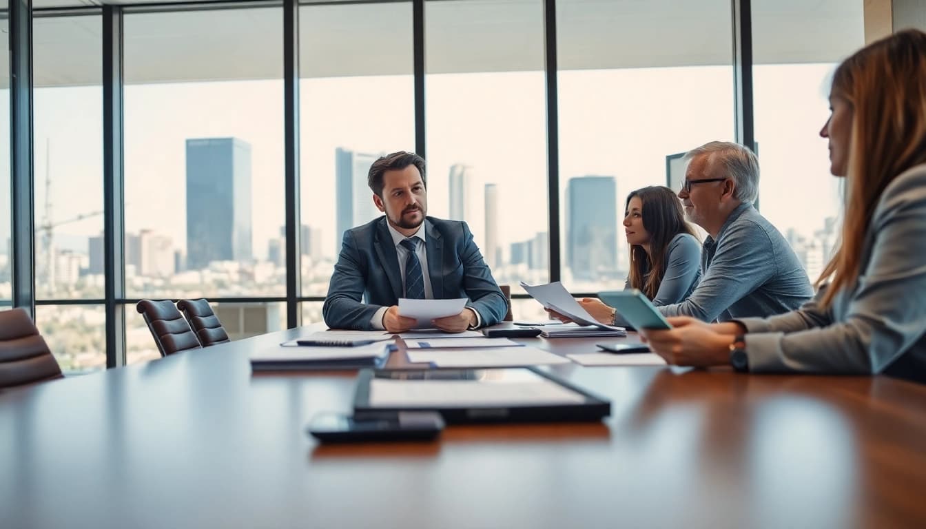 Independent wealth management firm San Antonio advisors consulting clients in a bright modern office.