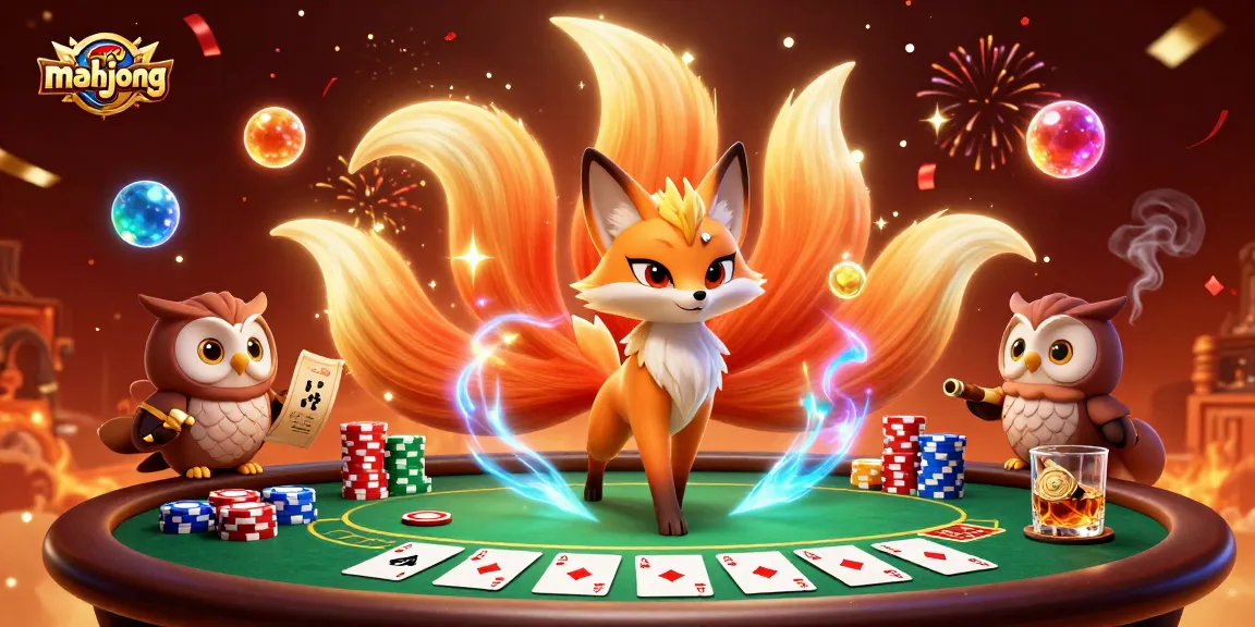 Experience thrilling mahjong gameplay at a vibrant poker table amongst magical characters.