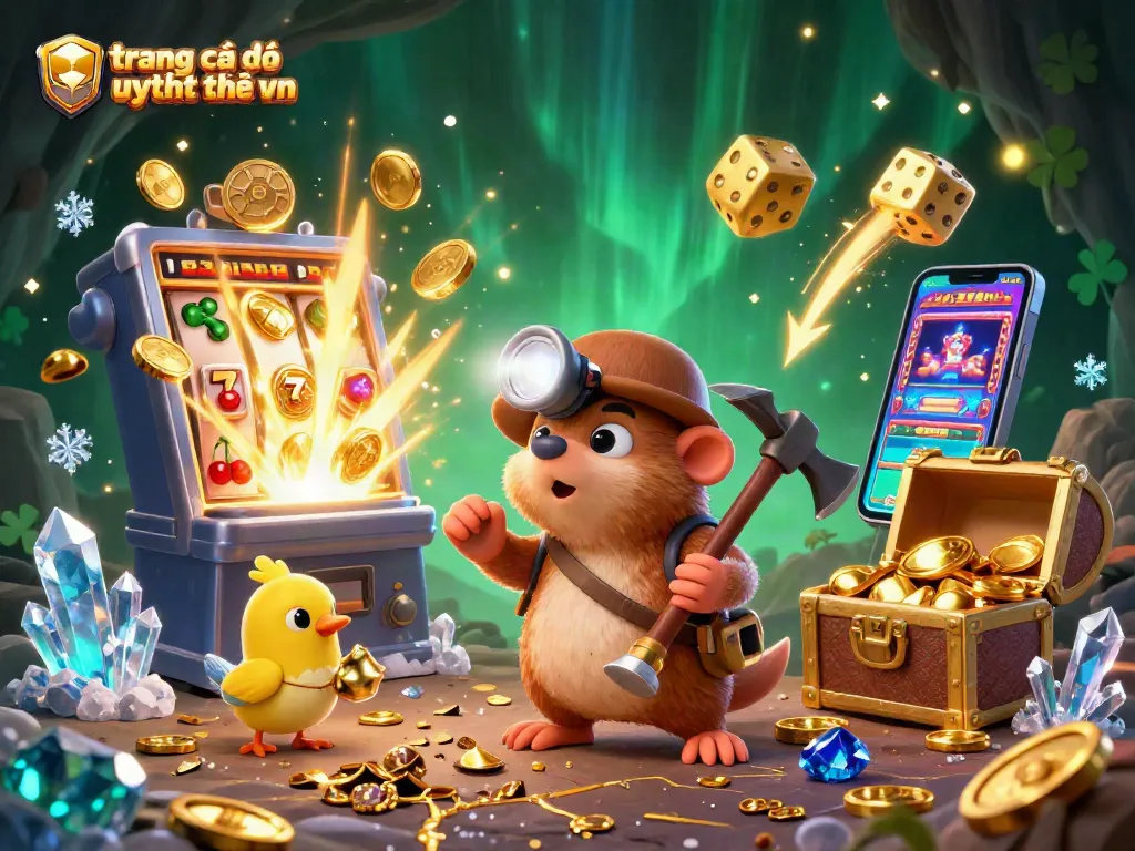 Khám phá trang cá độ bóng đá uy tín nhất vn với hình ảnh 3D đầy màu sắc về tài xỉu, jackpot và kho báu.