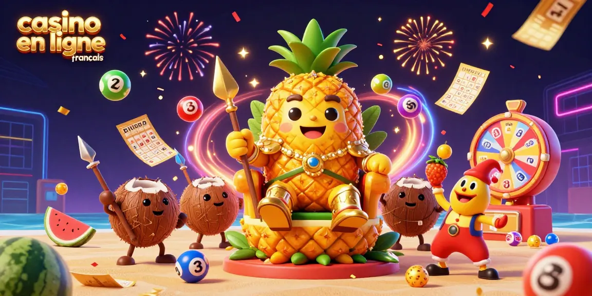 Obtenez des gains au casino en ligne français avec des personnages festifs et des éléments de loterie colorés.