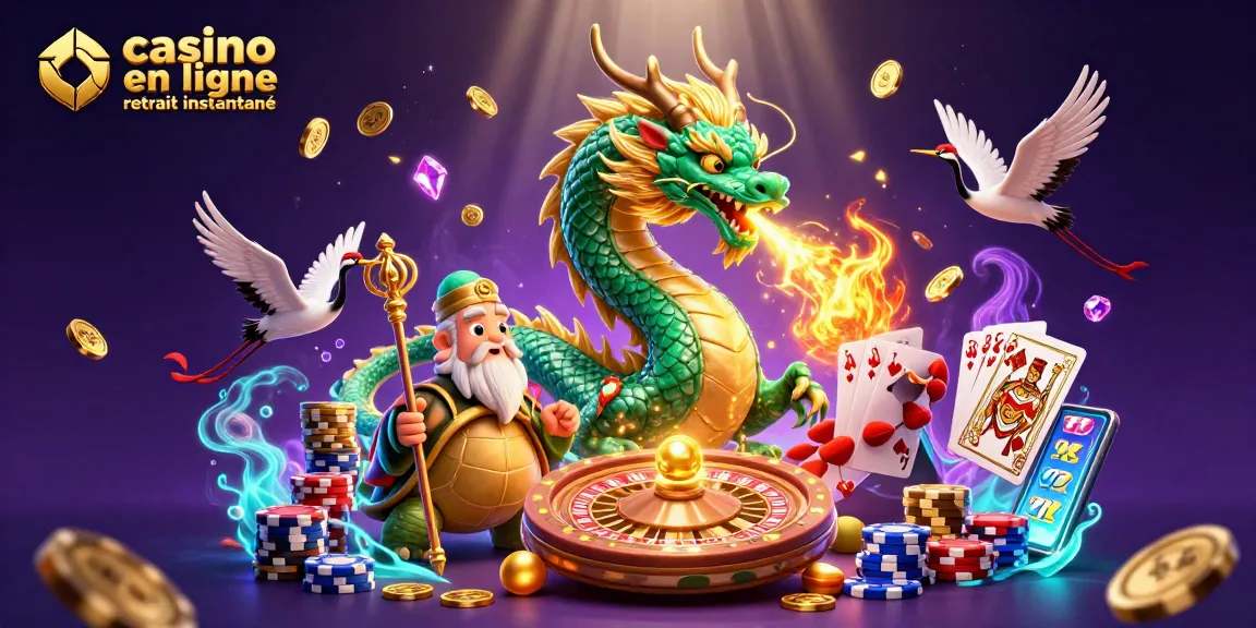 Découvrez le casino en ligne retrait instantané à travers un dragon émeraude et des éléments de jeu captivants.