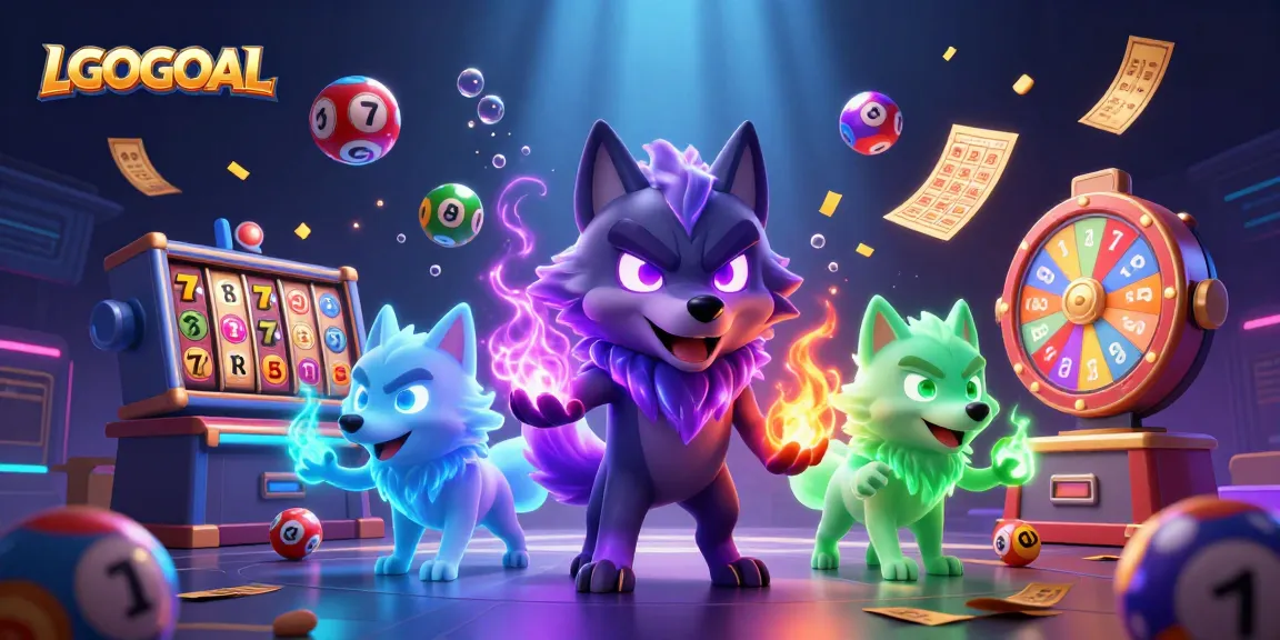 Experience LGOGOAL's thrilling jackpot action with spectral wolves and vibrant casino elements.