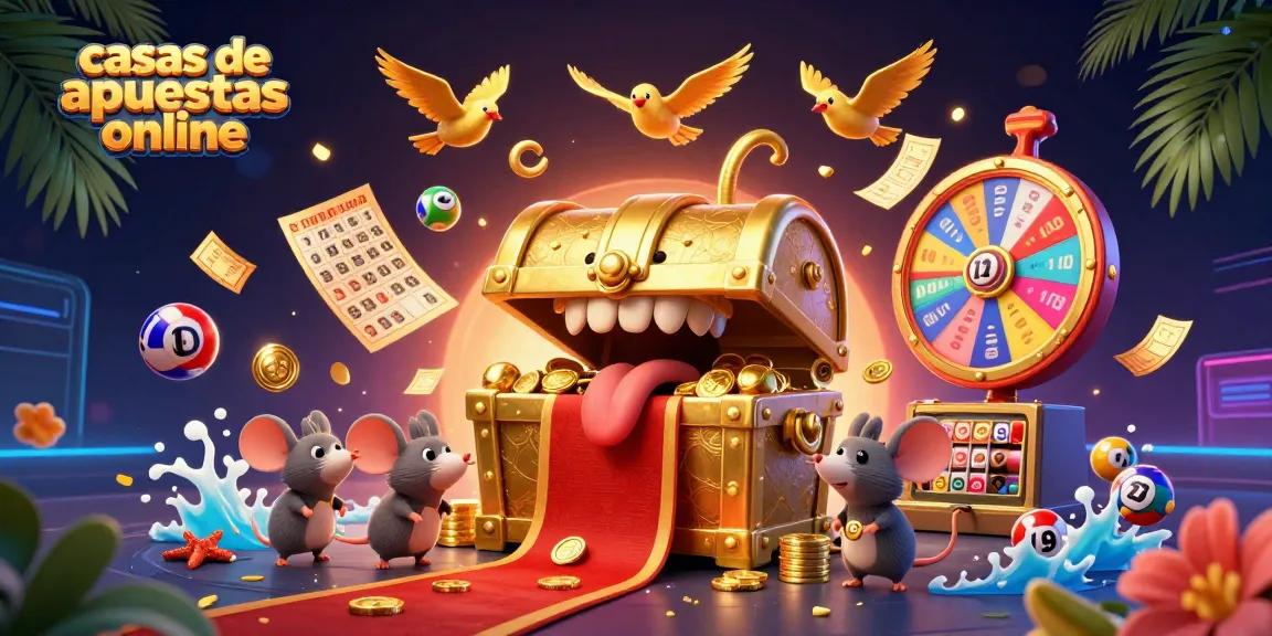 Casas de apuestas online con un cofre del tesoro atrayendo a los aventureros con riquezas.