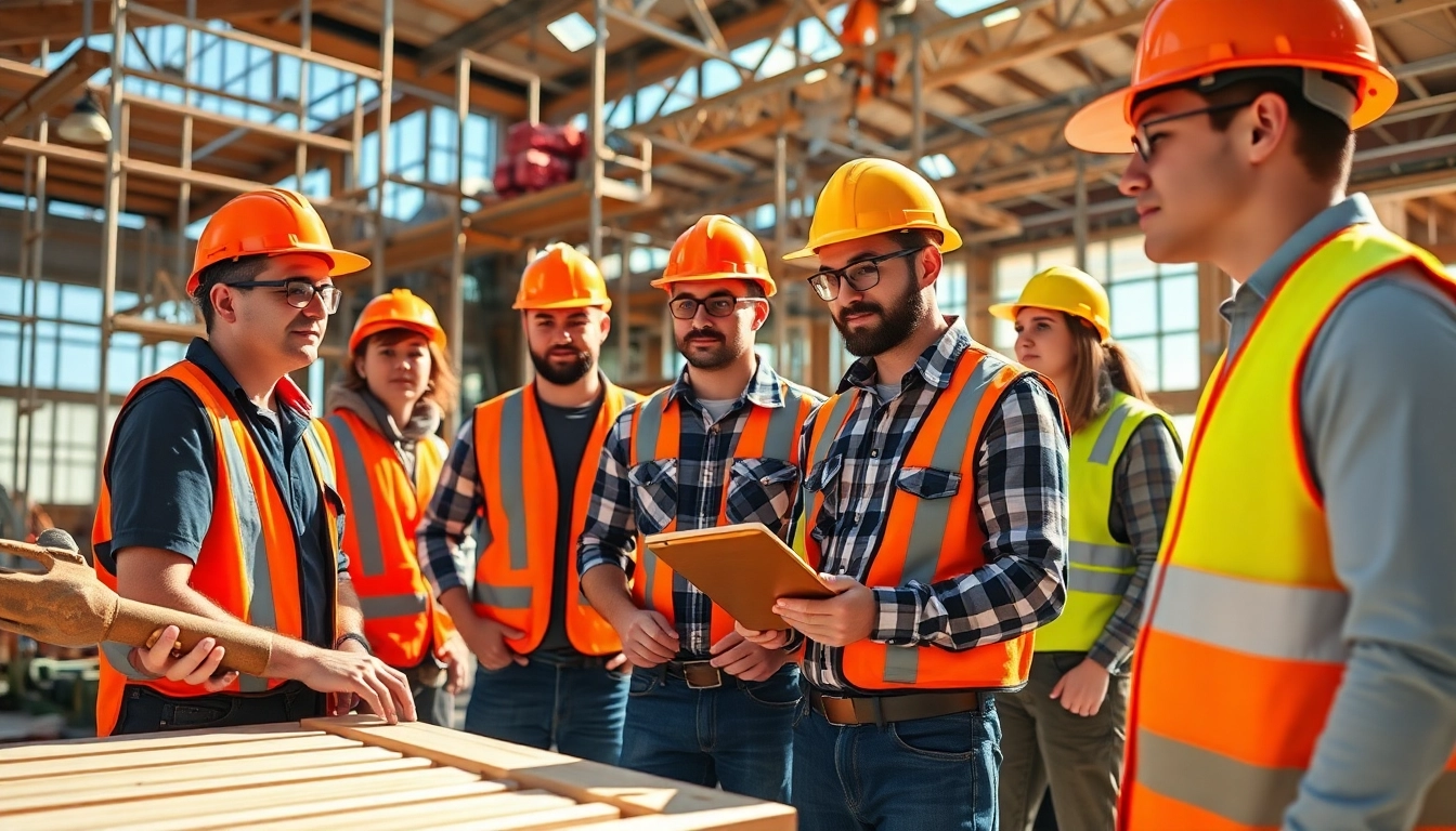 Students at construction trade schools in texas practice skills in a vibrant, hands-on training environment.