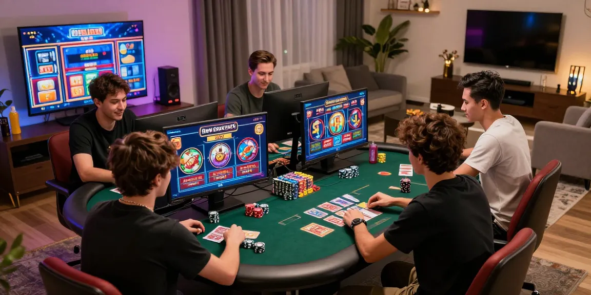 Enthusiastic players enjoying the thrill of new credit card casinos with multiple screens and games.