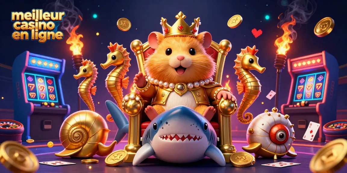 Jouer au meilleur casino en ligne avec le roi hamster doré et des gardes hippocampes.