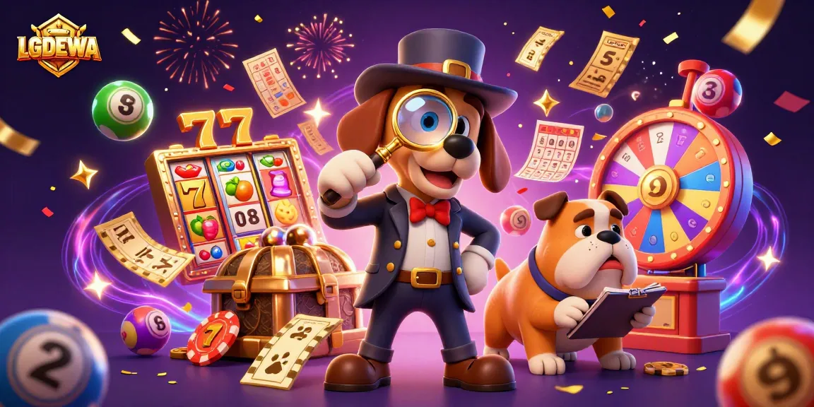 Experience thrilling wins at LGODEWA with vibrant slot reels and jackpot symbols in a captivating scene.