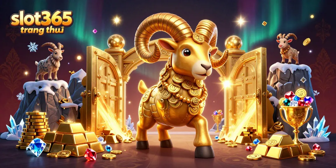 Engage in thrilling gameplay at slot365 trang chủ, where a golden ram charges amid treasures and big wins.