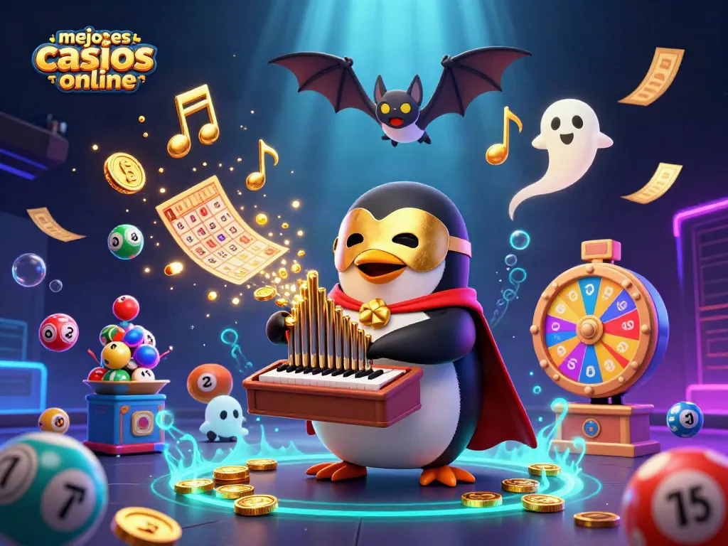 Descubre los mejores casinos online mientras juegan un pingüino fantasmal y un murciélago acróbata.
