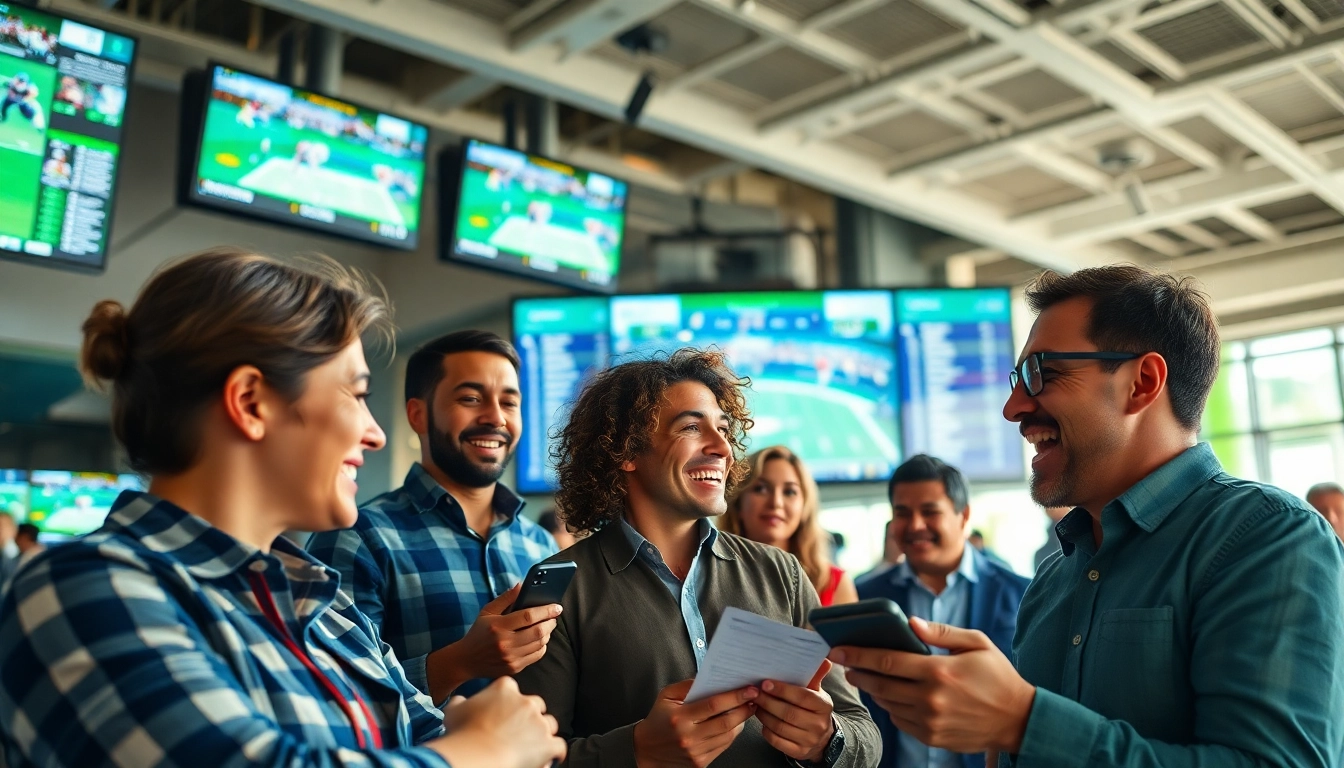 Experience the excitement of the best sports betting sites in Mexico with diverse bettors in action.