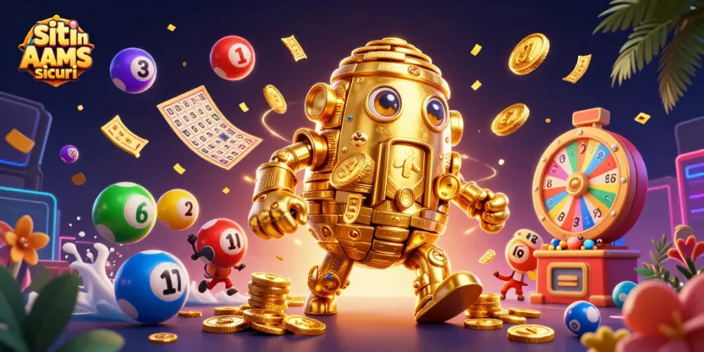 Scopri i migliori siti non AAMS sicuri con un golem d'oro e elementi di gioco animati.