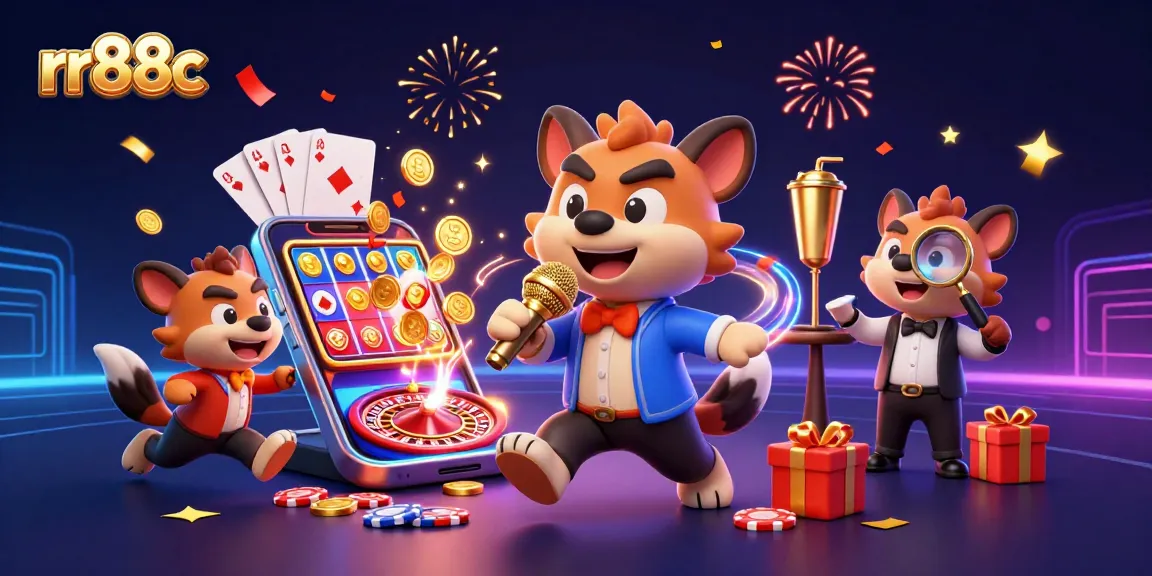 Engage with the rr88c hyenas delivering laughs at a colorful casino scene with games and excitement.