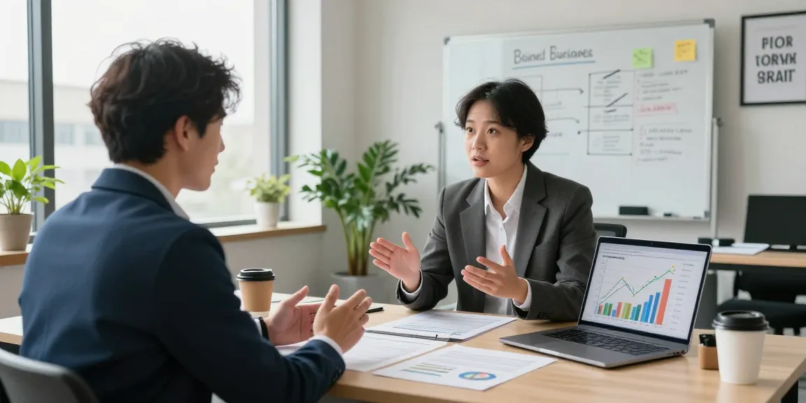 Business owner discussing to get a merchant cash advance during a video call in a modern office.