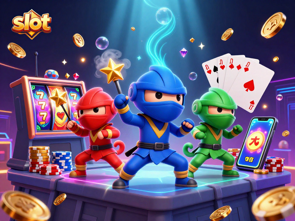 Engage in slots action with vibrant 3D chameleons, spinning reels, and dazzling coins