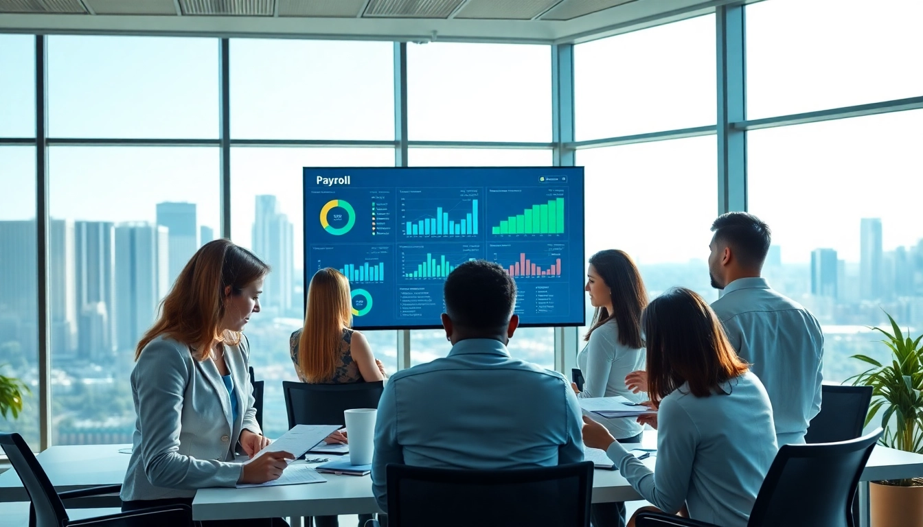 Effective payroll management strategies illustrated through a diverse team collaborating in a bright office.