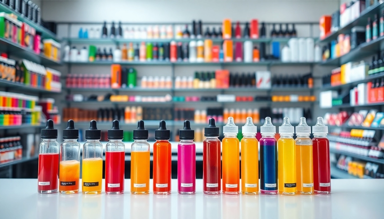 Discover diverse flavors at vape juice depot with a colorful display of vape juices.