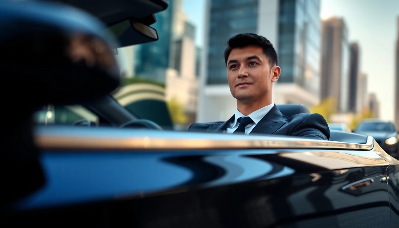 Chauffeur Nottingham driving a luxury vehicle through an elegant urban environment.