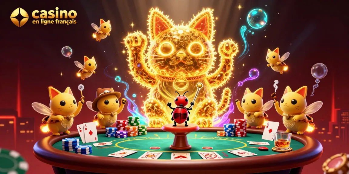 Attirez votre chance au casino en ligne français grâce à des symboles captivants et un chat chanceux.