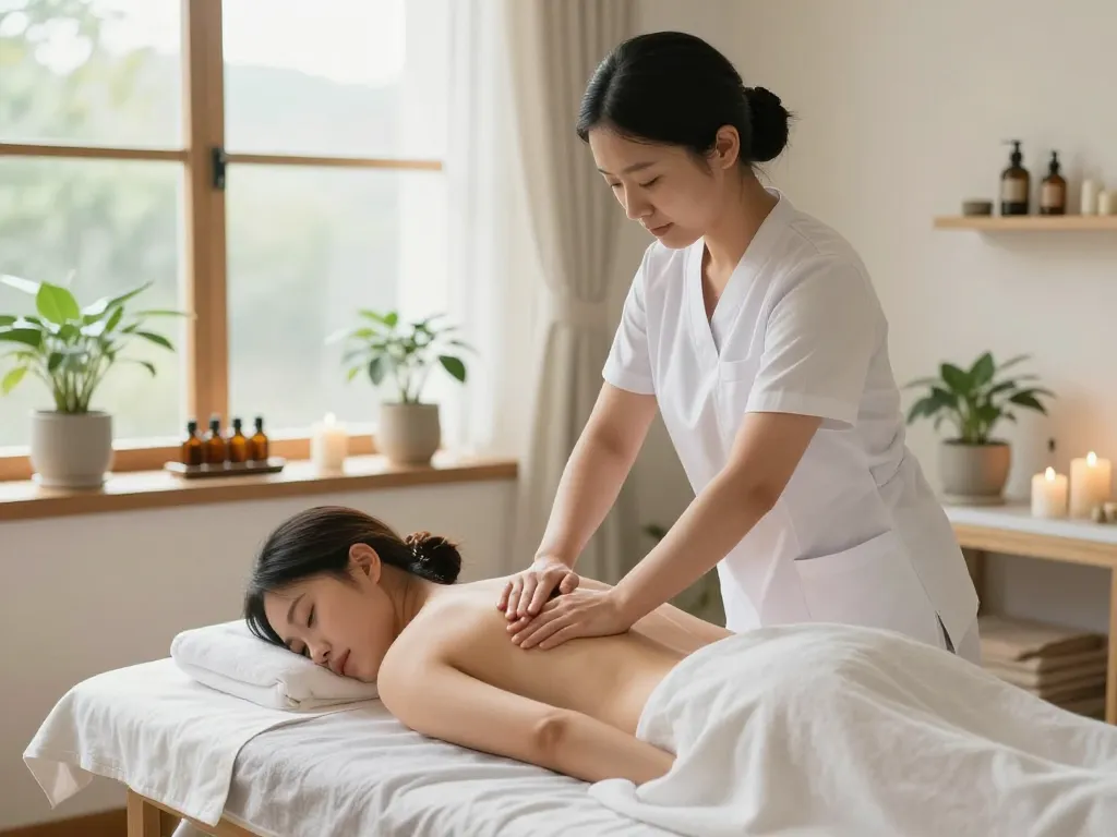 Relaxing Swedish massage session at https://www.makangs.com/ in a serene spa environment with soothing decor.