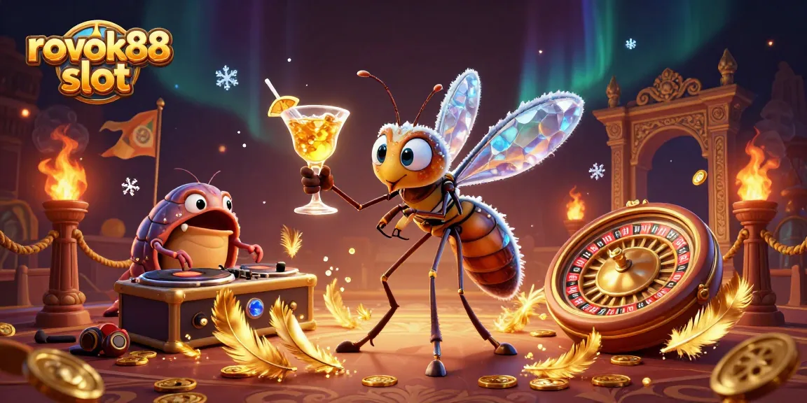 Experience the excitement of rokok88 slot with vibrant characters and dynamic gaming elements in a rich casino illustration.