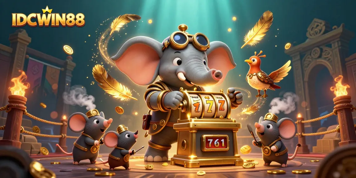 Experience the thrilling action at IDCWIN88 with our vibrant slot machine adventure scene