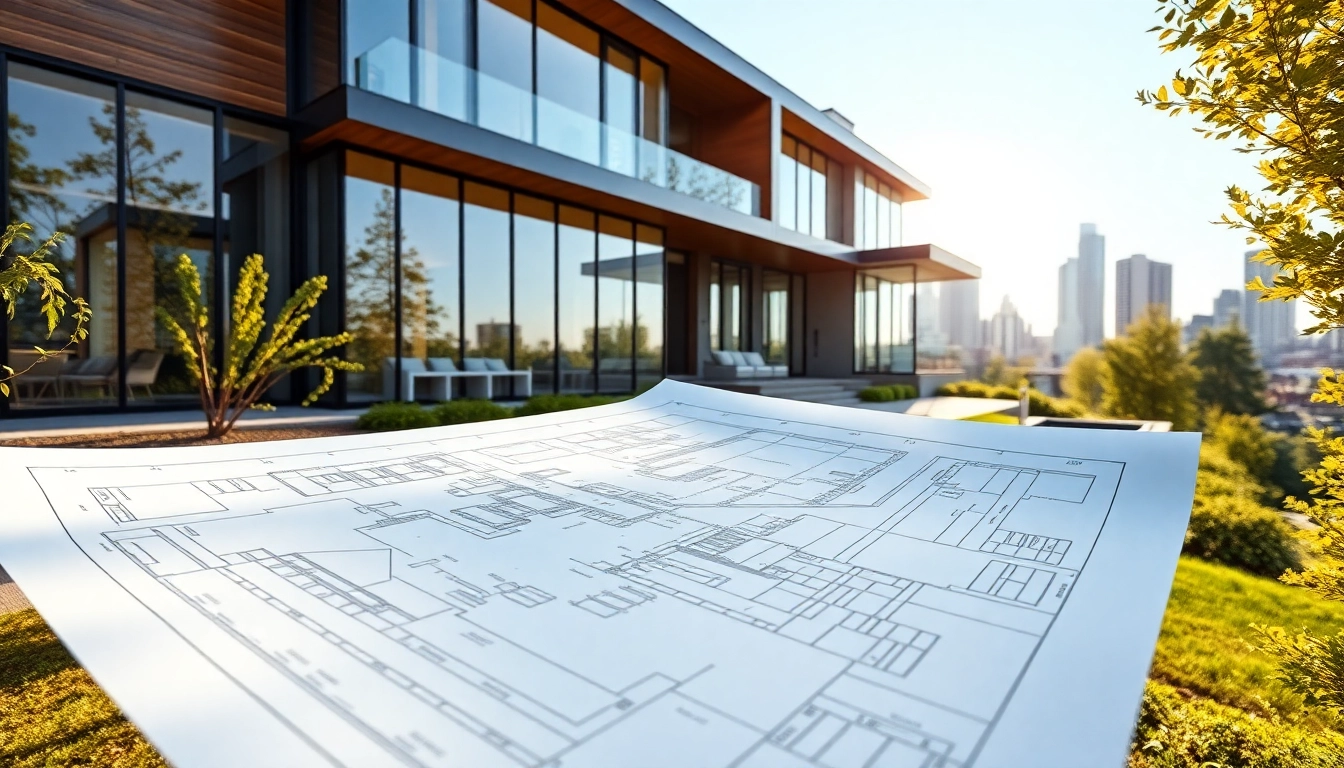 Luxury home architect Boston showcasing modern home design amidst skyline.