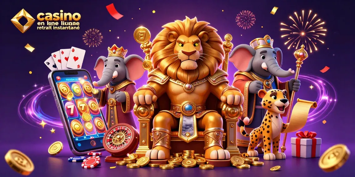 Découvrez un roi lion et ses conseillers dans un casino en ligne retrait instantané animé