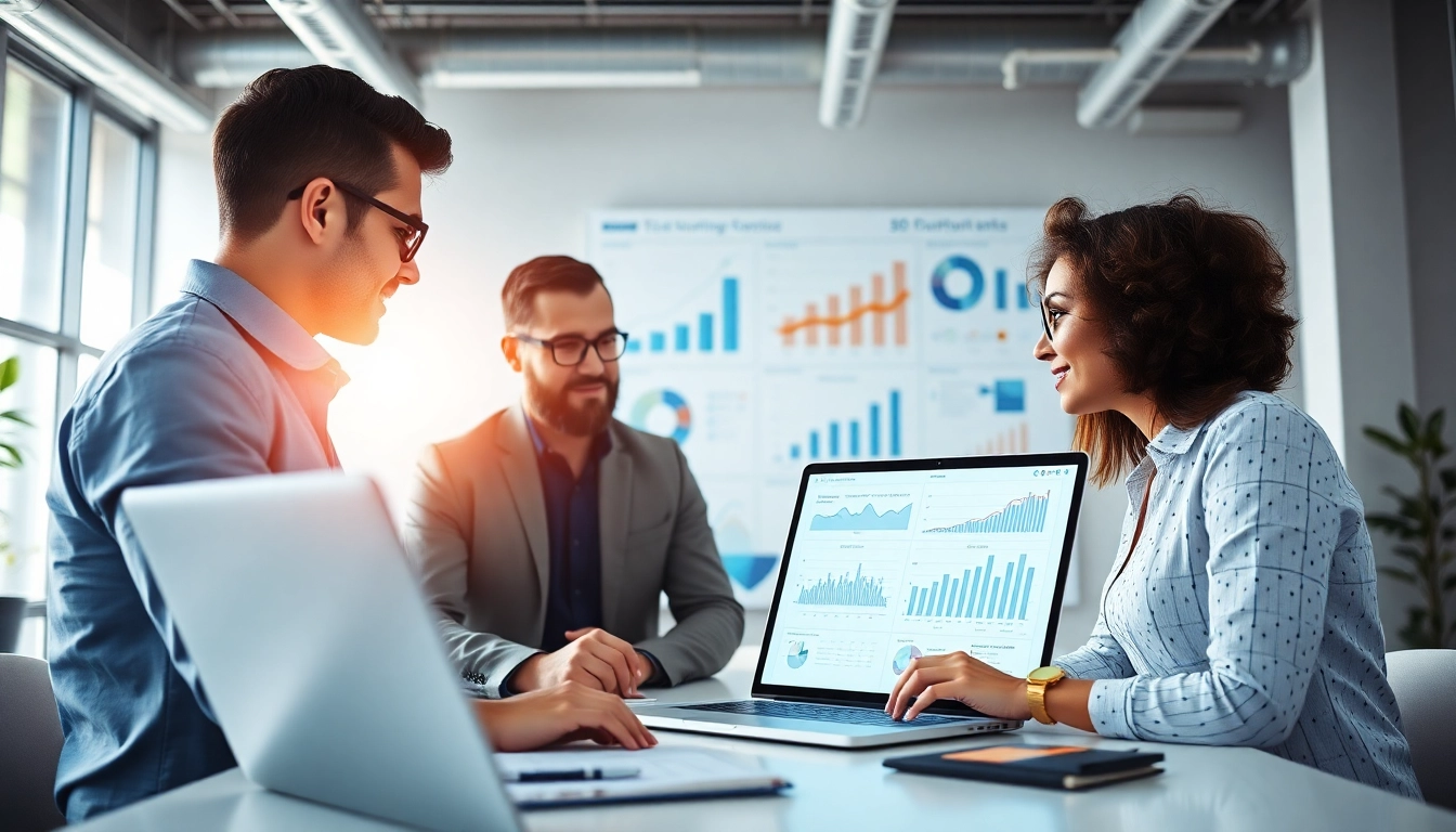 Optimizing online presence with a dedicated seo agentur düsseldorf team collaborating in a modern environment.