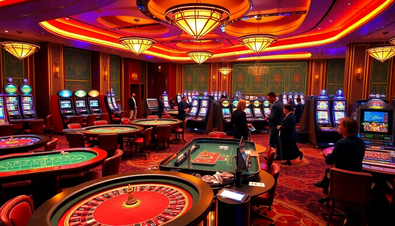 A thrilling casino scene at https://rr88.wales/, showcasing players winning at poker and roulette tables.