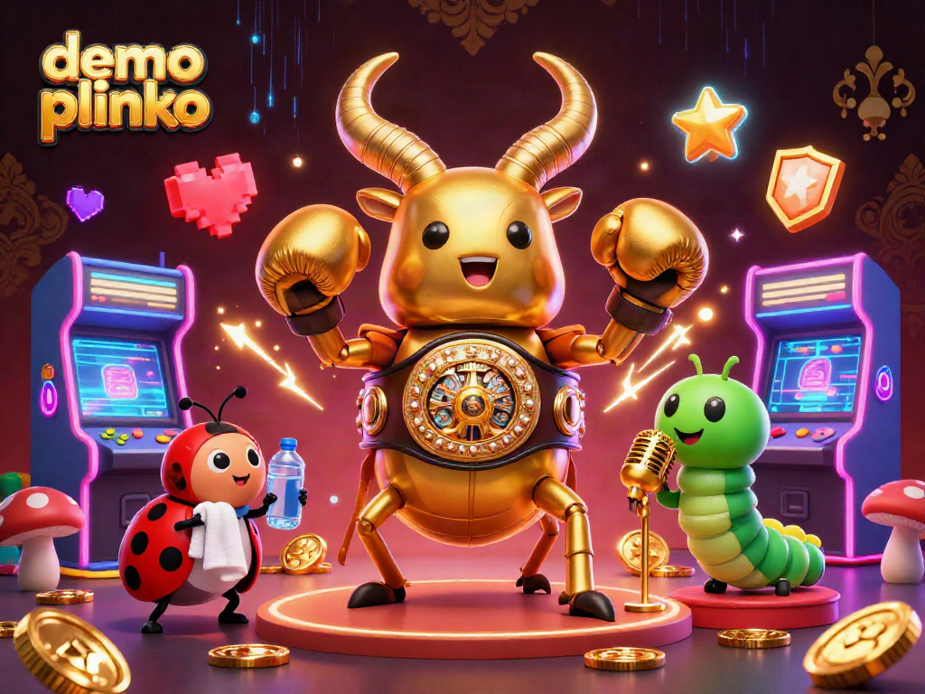 Engage with demo plinko in a vibrant 3D casino scene featuring unique characters and game elements.