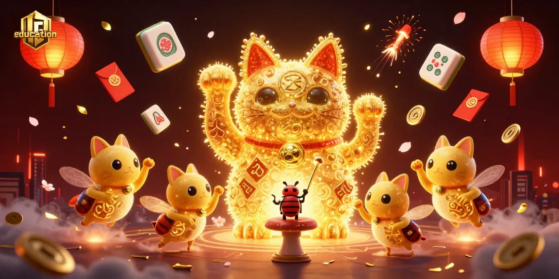 Engage in winning strategies with education for gamblers amid festive casino icons and vibrant visuals
