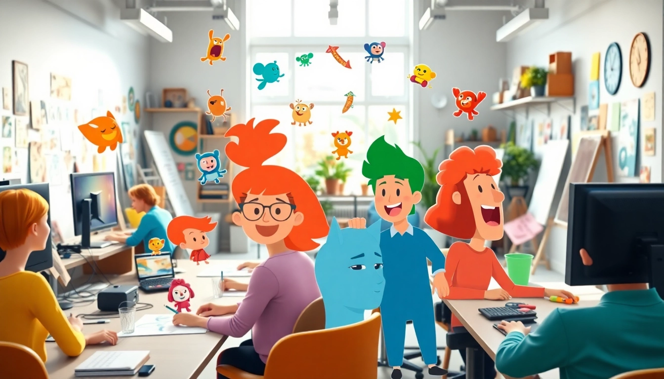 Animatonsagentur erstellt dynamische Animationen mit kreativen Künstlern in ihrem Studio.