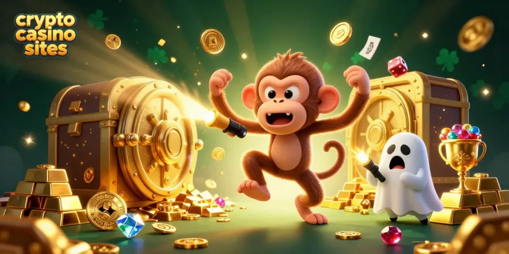 Gioca nei migliori crypto casino sites con un cucciolo e un fantasmino vivaci in un'atmosfera di avventura.