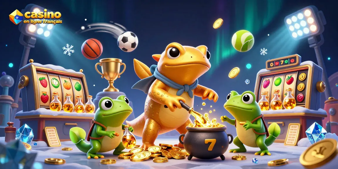 Jouez dans un casino en ligne français avec des personnages colorés et des éléments de jeu dynamiques.