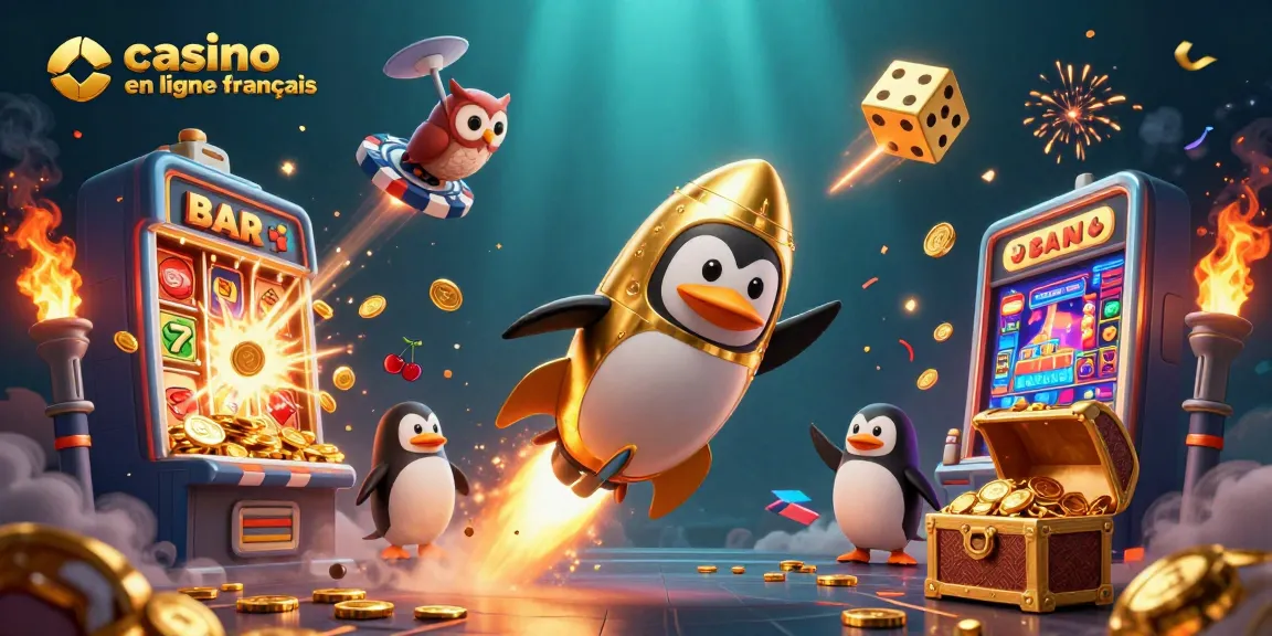 Plongez dans l'univers captivant du casino en ligne français avec un pingouin doré et des gains éclatants.
