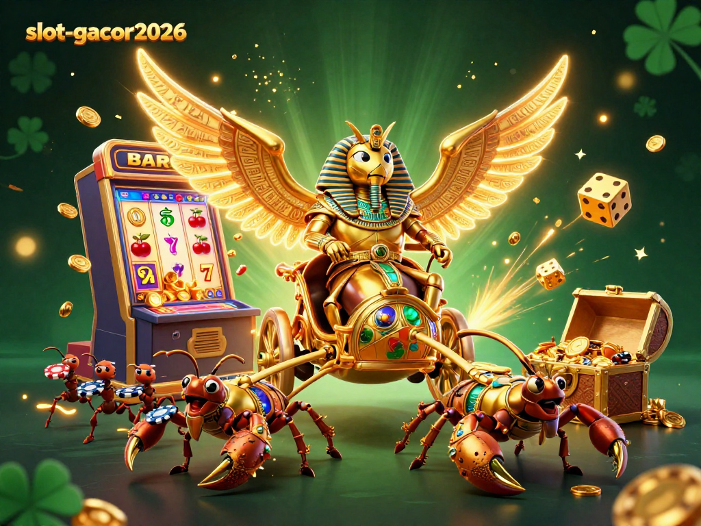 Spin jackpots and win big at slot-gacor2026 with an exciting illustration of 3D casino elements.