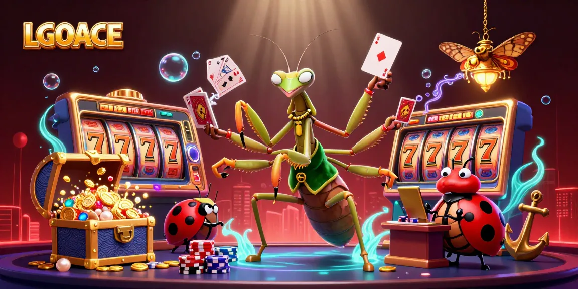 LGOACE offers vibrant slots with unique gameplay features and colorful winnings in this engaging casino scene.