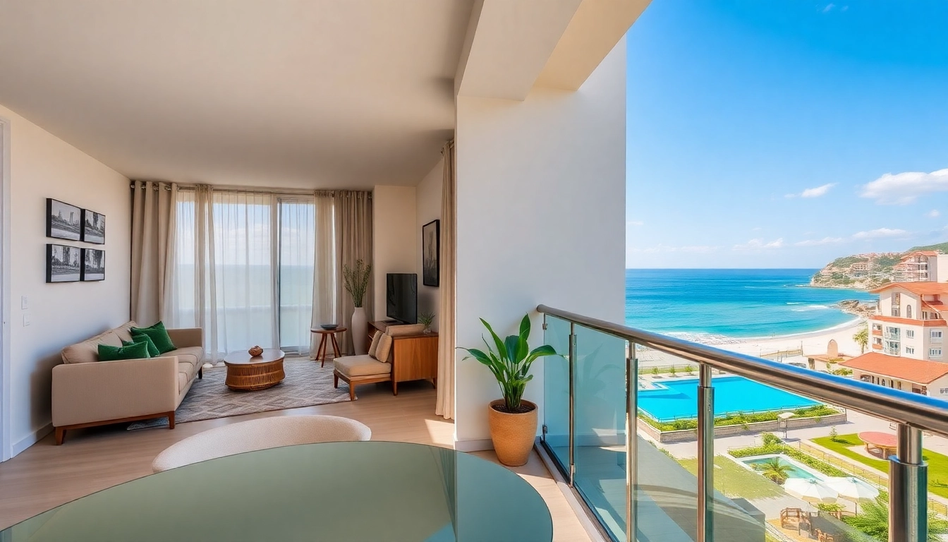 Stunning apartment for sale in Alanya with modern interiors and beautiful ocean views.