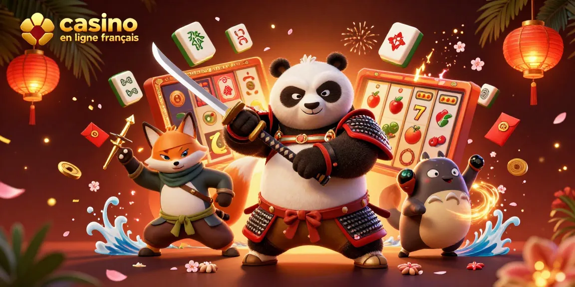 Découvrez un samouraï panda et un renard ninja en pleine action sur un site de casino en ligne français