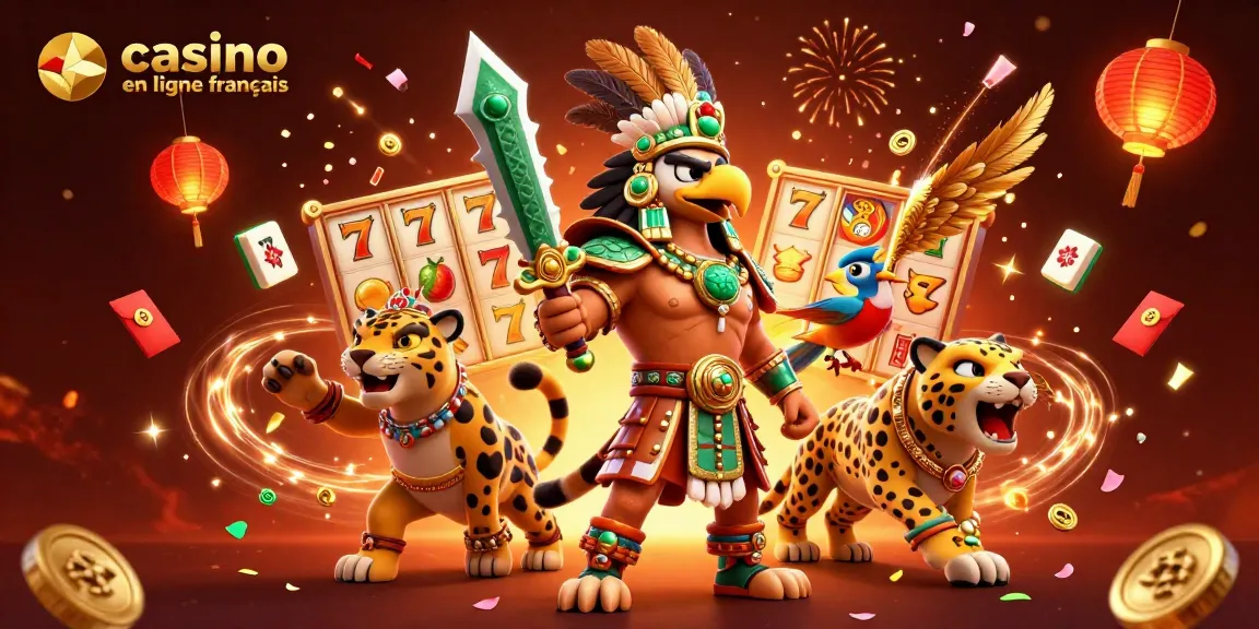 Visualisez une scène immersive de casino en ligne français avec des gladiateurs dans une fête explosive.