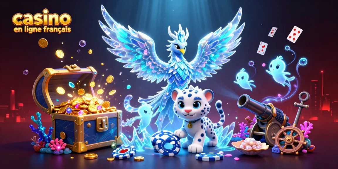 Jouer au casino en ligne français avec une illustration dynamique d'un phénix et d'un léopard des neiges.