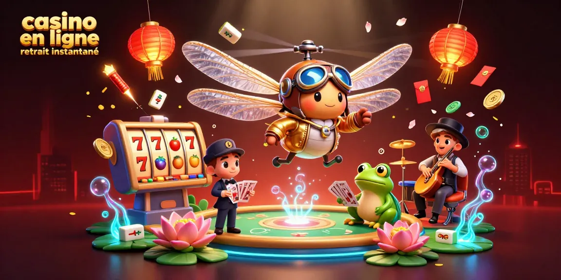 Découvrez le casino en ligne retrait instantané avec un pilote de libellule, un croupier grenouille et des musiciens de jazz.