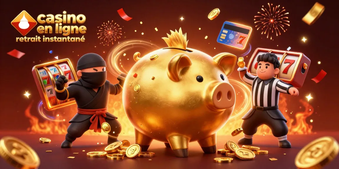 Profitez du plaisir avec un casino en ligne retrait instantané, illustrant la victoire et l'excitation des jeux.