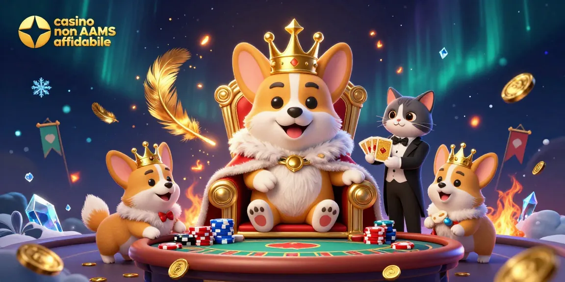 Gioca in un'affascinante scena di casino non AAMS affidabile con un corgi reale e un gatto maggiordomo.