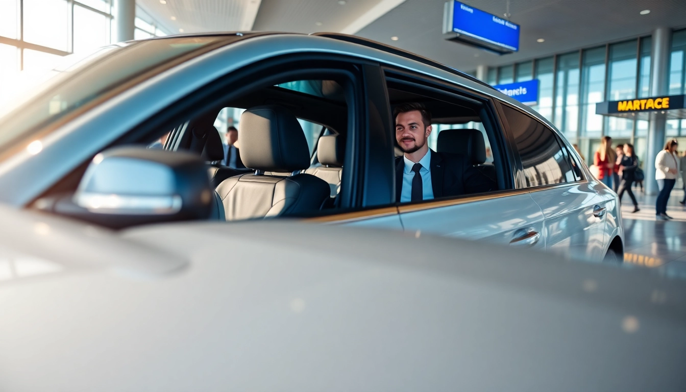Travelers enjoying seamless Private Airport Transfers with luxury vehicles at the airport.