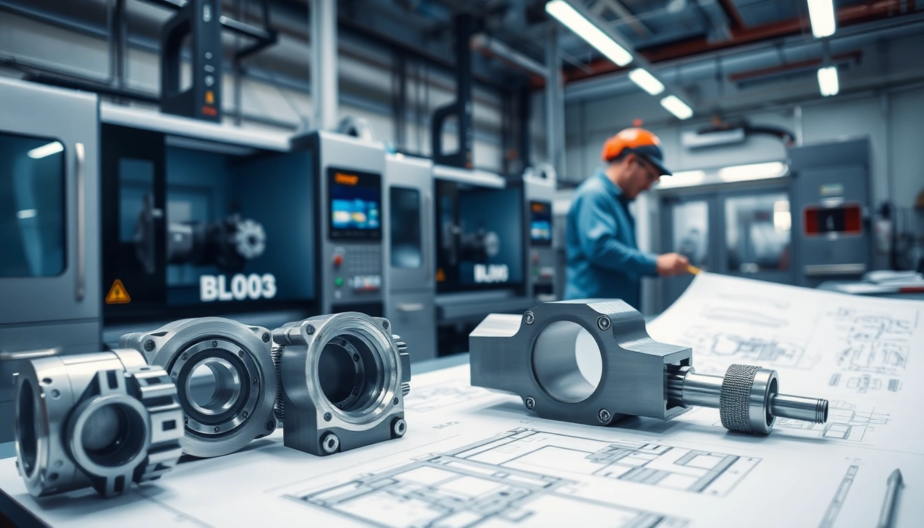 Custom part manufacturer expertly crafting precision components in a modern workshop.