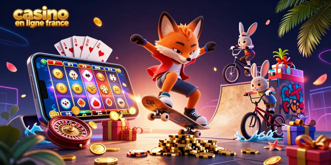 Le casino en ligne France propose des jeux captivants, avec un renard et un lapin dans une scène animée.