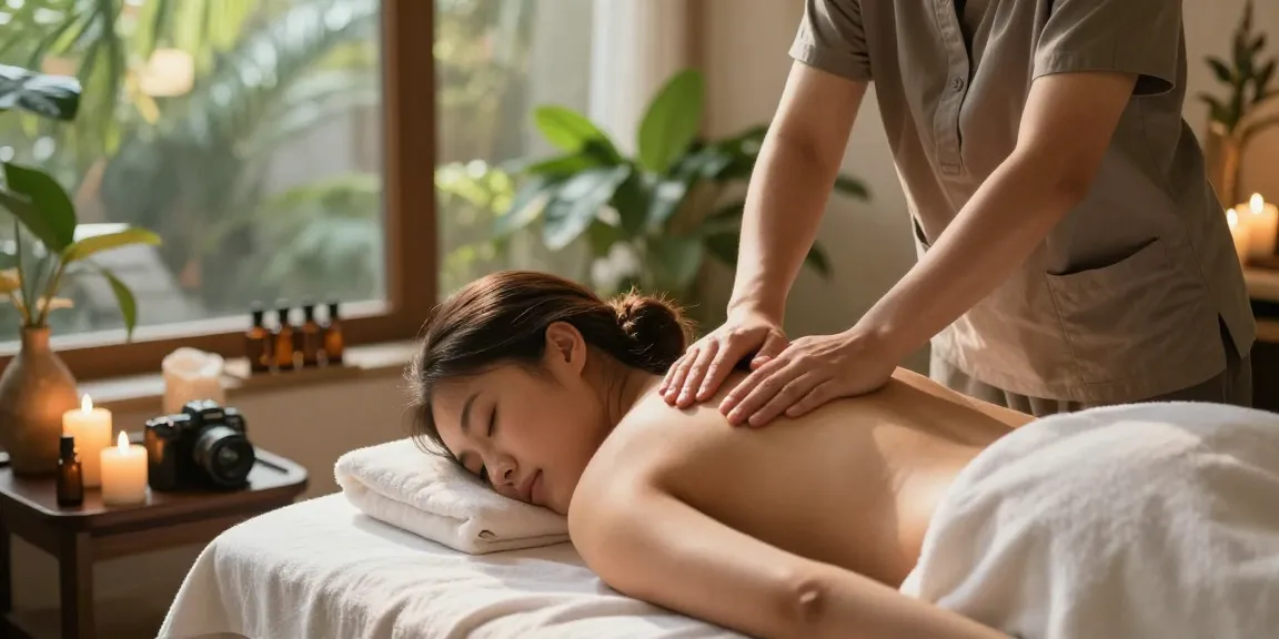 Experience a relaxing Swedish massage at https://www.makangs.com/ in a tranquil spa setting with calming elements.