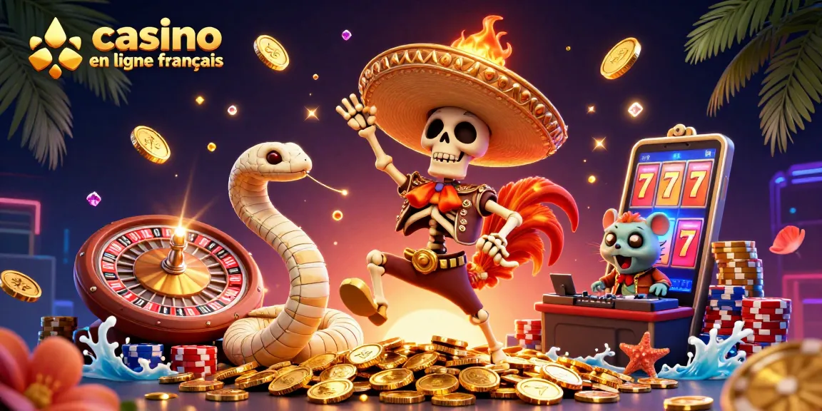 Danse du mariachi au milieu des richesses : casino en ligne français animé par des personnages colorés.