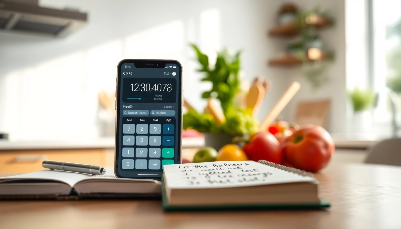 Calculate your daily intake with a macro calculator on a notepad in a bright kitchen setting.
